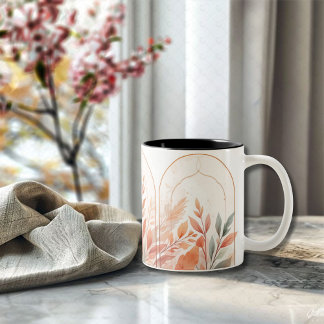 Aquarell Botanische Blätter Elegante Kaffeetasse