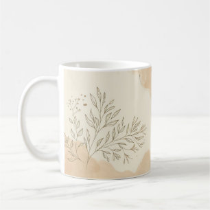 Aquarell Botanische Blätter Grüne Elegante Natur Kaffeetasse