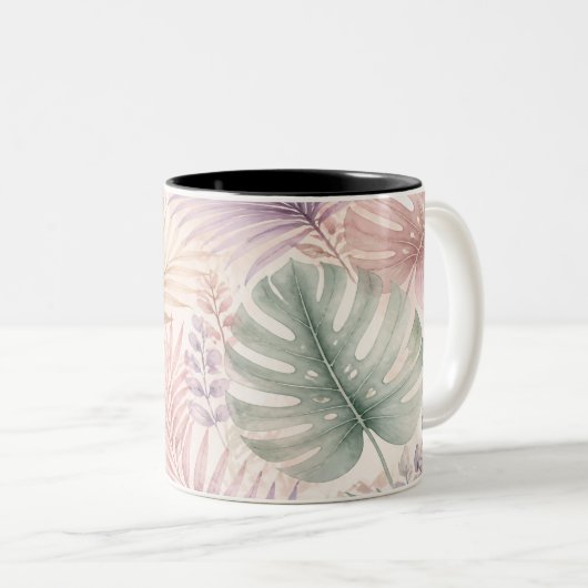 Aquarell Botanische Blätter Tasse (VorderseiteRechts)