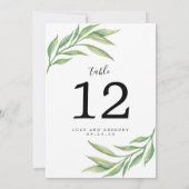 Aquarell-Botanische-Blumen-Hochzeit-Tischnummer Einladung (Rückseite)