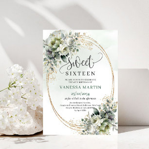 Aquarell Botanische Sweet 16 Eukalyptus-Einladung Einladung