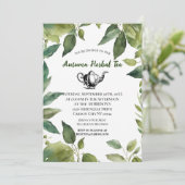 Aquarell-Botanische Vintage-Teeparty Einladung (Stehend Vorderseite)