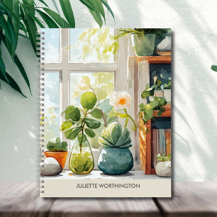 Aquarell Botanischer Garten Personalisiertes Notiz Notizblock