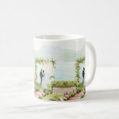 Aquarell Botanischer Hochzeitsbecher Gastgeschenk Kaffeetasse (VorderseiteRechts)