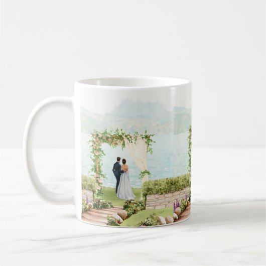 Aquarell Botanischer Hochzeitsbecher Gastgeschenk Kaffeetasse (Links)
