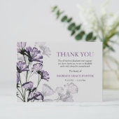Aquarell-botanischer Trauerfall danken Ihnen zu Dankeskarte (Stehend Vorderseite)