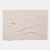 Aquarell botanisches beiges Anfangsmonogramm Geschirrtuch (Horizontal)