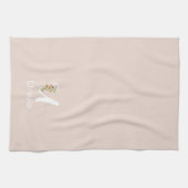 Aquarell botanisches beiges Anfangsmonogramm Geschirrtuch (Horizontal)