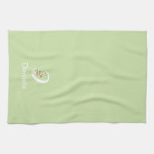 Aquarell botanisches beiges initiales Monogramm gr Geschirrtuch (Horizontal)