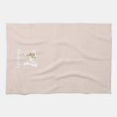 Aquarell botanisches beiges Initialmonogramm Geschirrtuch (Horizontal)