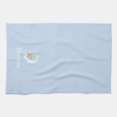 Aquarell botanisches beiges Initialmonogramm Geschirrtuch (Horizontal)
