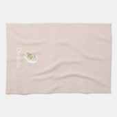 Aquarell botanisches beiges Initialmonogramm Geschirrtuch (Horizontal)
