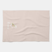 Aquarell botanisches beiges Initialmonogramm Geschirrtuch (Horizontal)