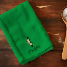 Aquarell botanisches grünes initiales Monogramm