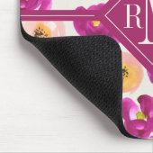 Aquarell-botanisches Muster des Monogramm-| Mousepad (Ecke)