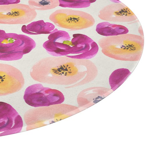 Aquarell-botanisches Muster Schneidebrett (Ecke)