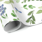 Aquarell-botanisches Packpapier (Rolleneckpunkt)