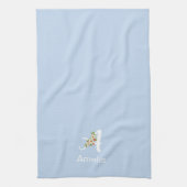 Aquarell botanisches schwarzes Initial-Monogramm b Geschirrtuch (Vertikal)
