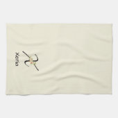 Aquarell botanisches schwarzes Initialmonogramm Geschirrtuch (Horizontal)