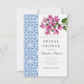 Aquarell Bougainvillea Brautparty Einladung (Vorderseite)