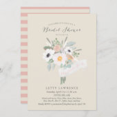 Aquarell Bouquet Bridal Dusche Einladung (Vorne/Hinten)