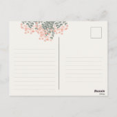 Aquarell Bouquet Floral Vielen Dank Postkarten (Rückseite)