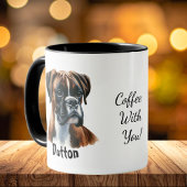 Aquarell-Boxer Coffee Brown Personalisieren Tasse