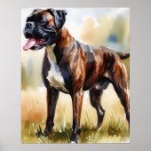 Aquarell-Boxerhund Poster (Vorne)