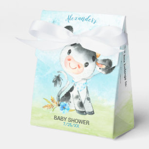 Aquarell Boy Cow Baby Duschfarm Geschenkschachtel