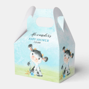 Aquarell Boy Cow Baby Duschfarm Geschenkschachtel