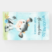 Aquarell Boy Cow Baby Shower FarmBaby Showe Banner (Horizontal)