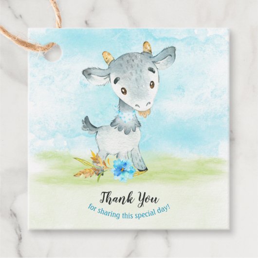 Aquarell Boy Goat Farm Vielen Dank Geschenkanhänger (Vorderseite)