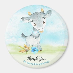 Aquarell Boy Goat Farm Vielen Dank Magnet