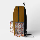 Aquarell-Braun-Blumenmuster Bedruckter Rucksack (Rechts)