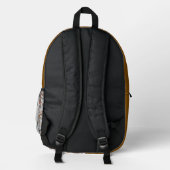 Aquarell-Braun-Blumenmuster Bedruckter Rucksack (Rückseite)