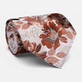 Aquarell braun graues Blumenmuster. Krawatte (Gerollt)