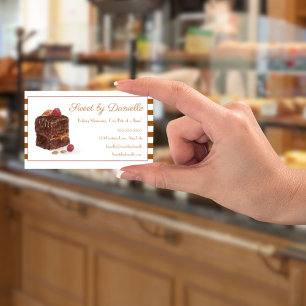 Aquarell-Braunbrownie-Bäckerei-Süßigkeiten Visitenkarte