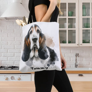 Aquarell Braune Basset Hound /Haustiere personalis Tasche