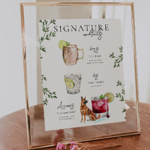 Aquarell   Braut & Bräutigam Signature Drink Poster
