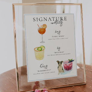 Aquarell   Braut & Bräutigam Signature-Getränk Poster
