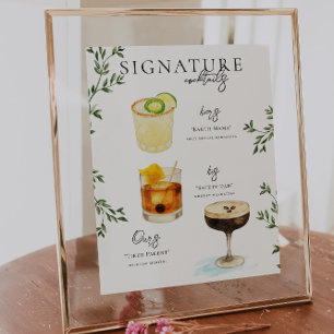 Aquarell   Braut & Bräutigam Signature-Getränk Poster