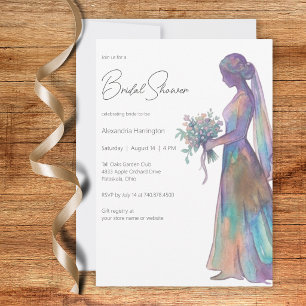 Aquarell Braut Silhouette Junggesellinnenabschied Einladung