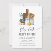 Aquarell Brautparty Küche Einladung (Vorderseite)