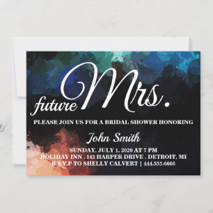 Aquarell Brautparty Zukunft Frau Einladung