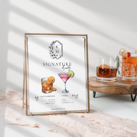 Aquarell | Bride & Groom Signature Drink Poster