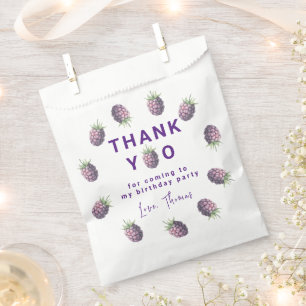 Aquarell-Brombeeren 1. Geburtstag Danke Geschenktütchen