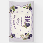 Aquarell-Brombeeren 1. Geburtstagsfeier Banner (Vertikal)