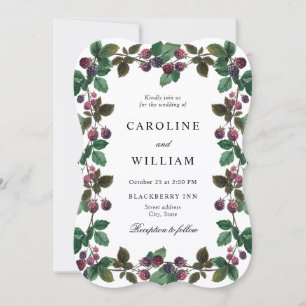 Aquarell Brombeeren Beeren Hochzeit Einladung