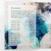 Aquarell-Broschüre mit blauem Glitzer Dreifach Gefaltete Karte (Innen Erste Seite)