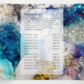 Aquarell-Broschüre mit blauem Glitzer Dreifach Gefaltete Karte (Innenseite Mitte)